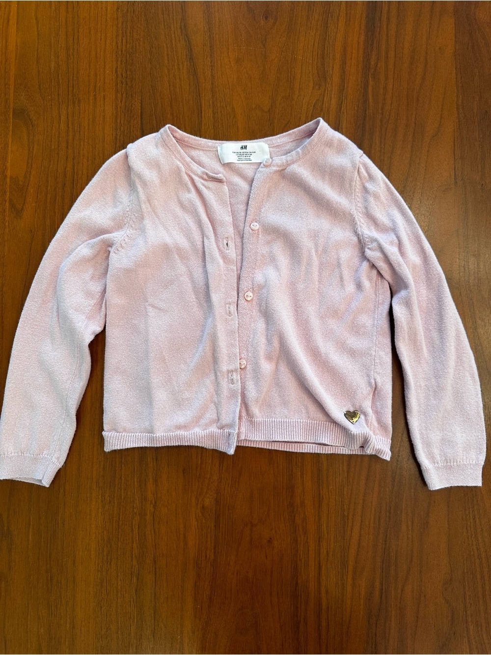 H&M Girls Light Pink Button-Front Cardigan size 5/6